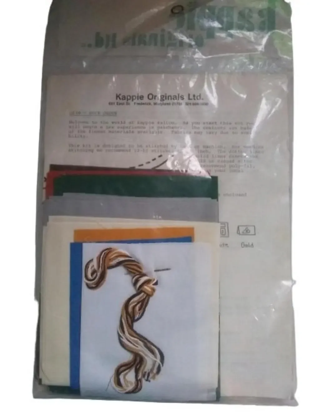Kappie Kalico Duck Decoy Fabric Kit Q130 Vintage 1980s  9.25